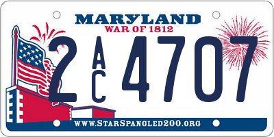 MD license plate 2AC4707