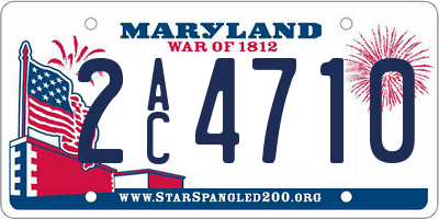 MD license plate 2AC4710