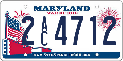 MD license plate 2AC4712