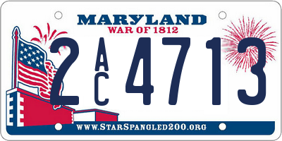 MD license plate 2AC4713