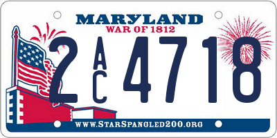 MD license plate 2AC4718