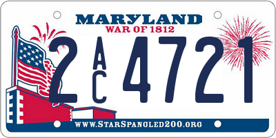 MD license plate 2AC4721
