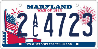 MD license plate 2AC4723