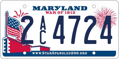 MD license plate 2AC4724
