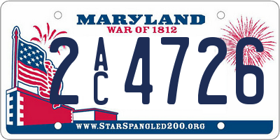 MD license plate 2AC4726