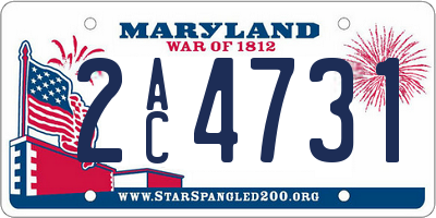 MD license plate 2AC4731