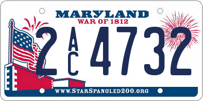 MD license plate 2AC4732