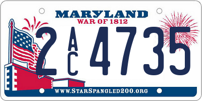MD license plate 2AC4735