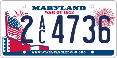 MD license plate 2AC4736