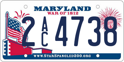 MD license plate 2AC4738