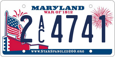 MD license plate 2AC4741