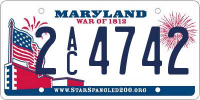 MD license plate 2AC4742