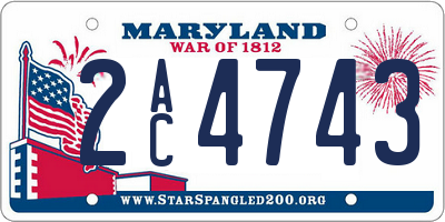 MD license plate 2AC4743