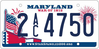 MD license plate 2AC4750