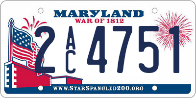 MD license plate 2AC4751