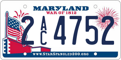 MD license plate 2AC4752