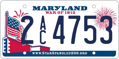 MD license plate 2AC4753