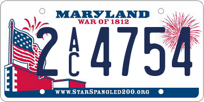 MD license plate 2AC4754