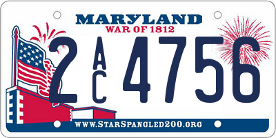 MD license plate 2AC4756