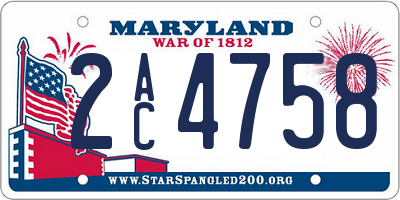 MD license plate 2AC4758