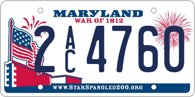 MD license plate 2AC4760