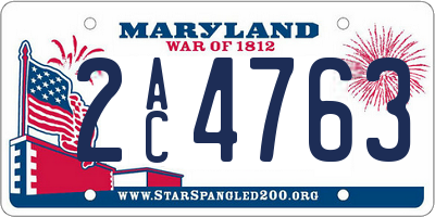 MD license plate 2AC4763