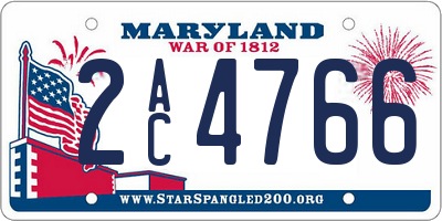 MD license plate 2AC4766