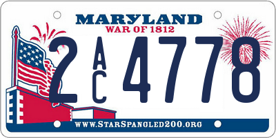 MD license plate 2AC4778
