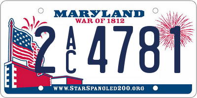 MD license plate 2AC4781