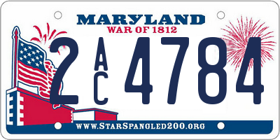 MD license plate 2AC4784