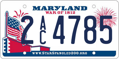 MD license plate 2AC4785