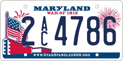 MD license plate 2AC4786