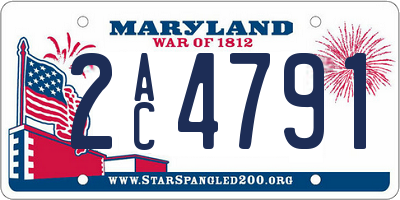 MD license plate 2AC4791