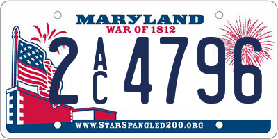 MD license plate 2AC4796