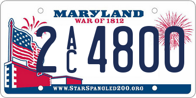 MD license plate 2AC4800