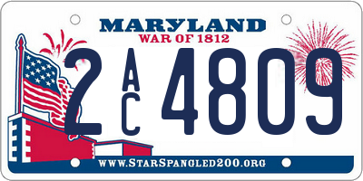 MD license plate 2AC4809