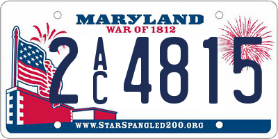 MD license plate 2AC4815