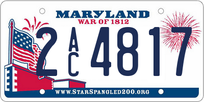 MD license plate 2AC4817