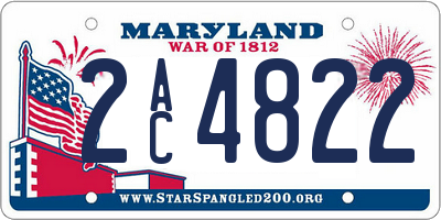 MD license plate 2AC4822