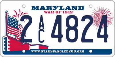 MD license plate 2AC4824
