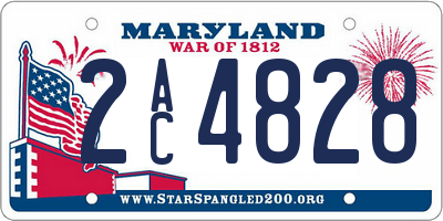 MD license plate 2AC4828