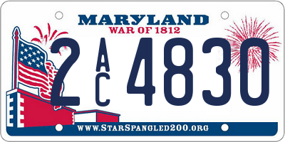 MD license plate 2AC4830
