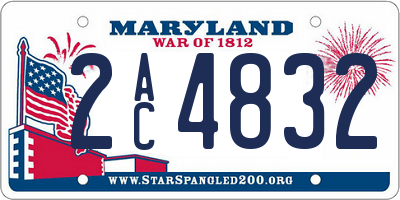 MD license plate 2AC4832