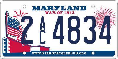 MD license plate 2AC4834