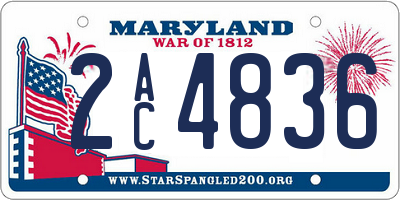 MD license plate 2AC4836