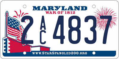 MD license plate 2AC4837