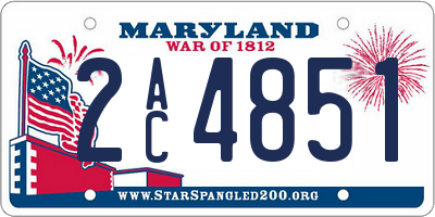 MD license plate 2AC4851