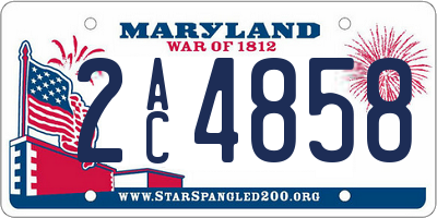 MD license plate 2AC4858