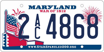 MD license plate 2AC4868