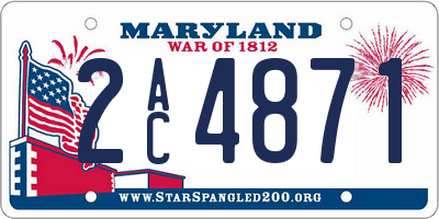 MD license plate 2AC4871
